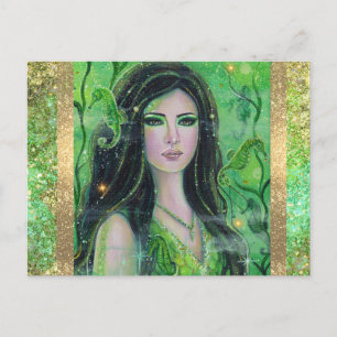 Cartes Pour Fêtes Annuelles Sirène de Green Peridot par Renee Lavoie