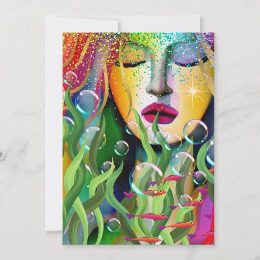 Cartes Pour Fêtes Annuelles Sirène magique (Devant)