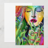 Cartes Pour Fêtes Annuelles Sirène magique (Devant / Derrière)