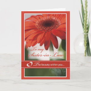 Cartes Pour Fêtes Annuelles Sister-in-law Valentine Gerber Daisy