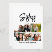 Cartes Pour Fêtes Annuelles Sisters personnalisés Script 6 Collage photo (Devant / Derrière)