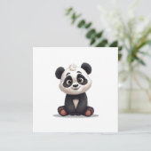 Cartes Pour Fêtes Annuelles Sitting Panda Bear Cartoon Illustration Artwork (Debout devant)