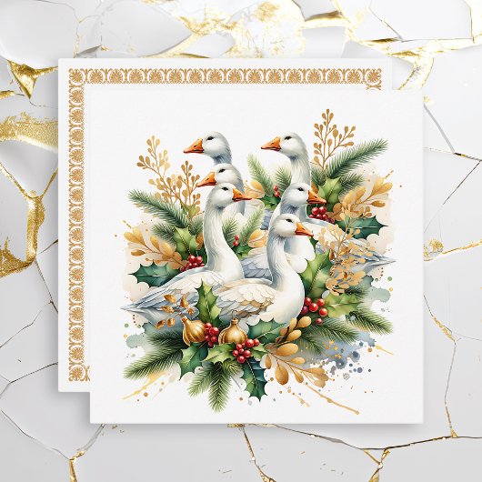 Cartes Pour Fêtes Annuelles Six Geese a-Laying | Douze jours de Noël