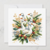 Cartes Pour Fêtes Annuelles Six Geese a-Laying | Douze jours de Noël (Devant)