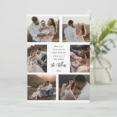 Cartes Pour Fêtes Annuelles Six Photo Modern Script Flat Holiday Card (Debout devant)