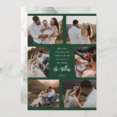 Cartes Pour Fêtes Annuelles Six Photo Modern Script Flat Holiday Card Green (Devant / Derrière)