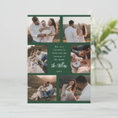 Cartes Pour Fêtes Annuelles Six Photo Modern Script Flat Holiday Card Green (Debout devant)