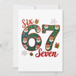 Cartes Pour Fêtes Annuelles Six Seven 67 6 7 Mème de Noël Xmas Chapeau de Père