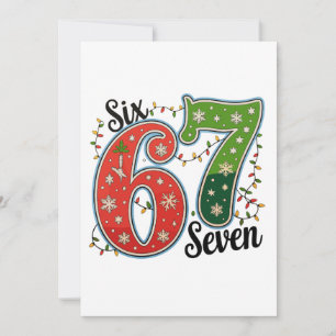 Cartes Pour Fêtes Annuelles Six Seven 67 6 7 Noël Meme Drôle Xmas Lumières