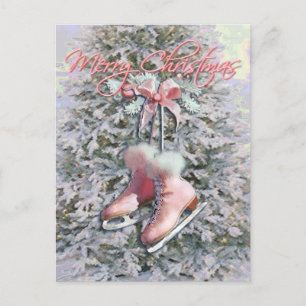 Cartes Pour Fêtes Annuelles SKATES DE GLACE en ROSE par SHARON SHARPE