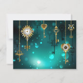 Cartes Pour Fêtes Annuelles Skeleton Keys on Green Background (Devant)