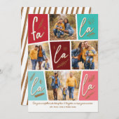 Cartes Pour Fêtes Annuelles Sketch Fa La La La La La Four Photo Noël (Devant / Derrière)