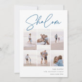 Cartes Pour Fêtes Annuelles Sketched Shalom 6 Photo Collage Hanoukka (Devant)