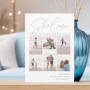 Cartes Pour Fêtes Annuelles Sketched Shalom 6 Photo Collage Hanoukka