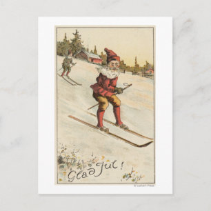 Cartes Pour Fêtes Annuelles Ski de GreetingSanta de Noël