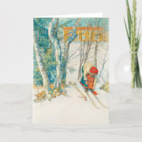 Ski d'hiver par Carl Larsson