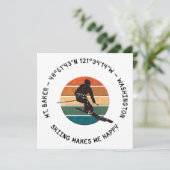 Cartes Pour Fêtes Annuelles Ski Mt. Baker, Washington - Man Skier, Texte noir (Debout devant)