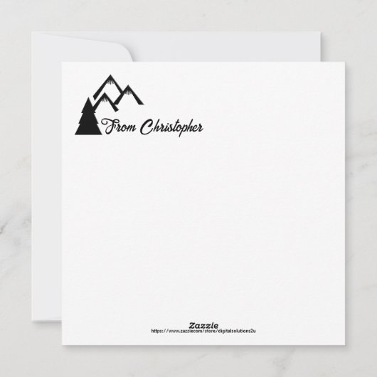 Cartes Pour Fêtes Annuelles Ski Mt. Baker, Washington - Man Skier, Texte noir (Dos)