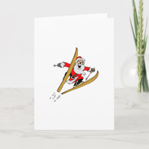 Cartes Pour Fêtes Annuelles Ski Père Noël