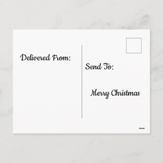 Cartes Pour Fêtes Annuelles Ski père Noël vue sur la vallée Noël (Dos)