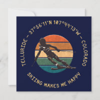 Ski Telluride, Colorado - Femme Skier, Texte D'Or
