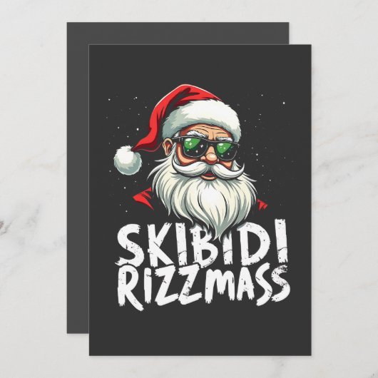 Cartes Pour Fêtes Annuelles Skibidi Rizzmas Drôle Gen Alpha Argot Noël (Devant / Derrière)