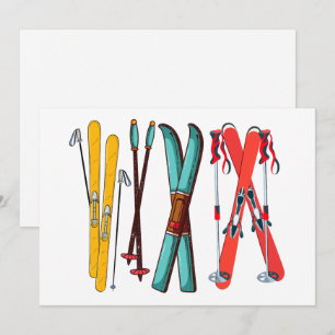 Cartes Pour Fêtes Annuelles Skieur de ski coloré drôle