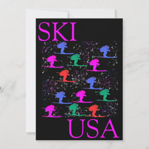CARTES POUR FÊTES ANNUELLES SKIEUR D'HIVER