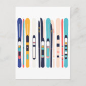 Cartes Pour Fêtes Annuelles Skis (Devant)