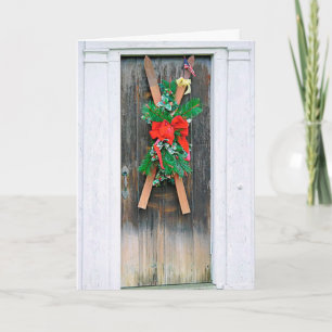 Cartes Pour Fêtes Annuelles Skis Décorés pour les Fêtes
