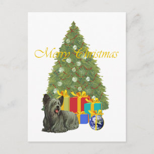 Cartes Pour Fêtes Annuelles Skye Terrier au sapin de Noël