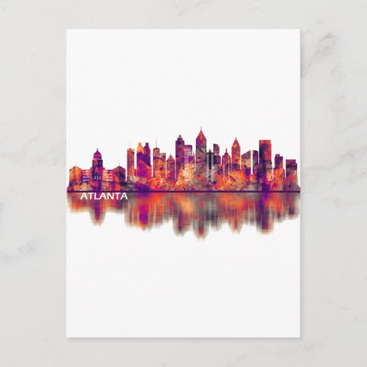 Cartes Pour Fêtes Annuelles Skyline Atlanta Georgia (Devant)