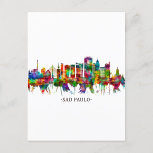 Cartes Pour Fêtes Annuelles Skyline Brésil Sao Paulo