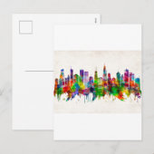 Cartes Pour Fêtes Annuelles Skyline de Chicago (Devant / Derrière)