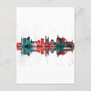 Cartes Pour Fêtes Annuelles Skyline de Cracovie en Pologne