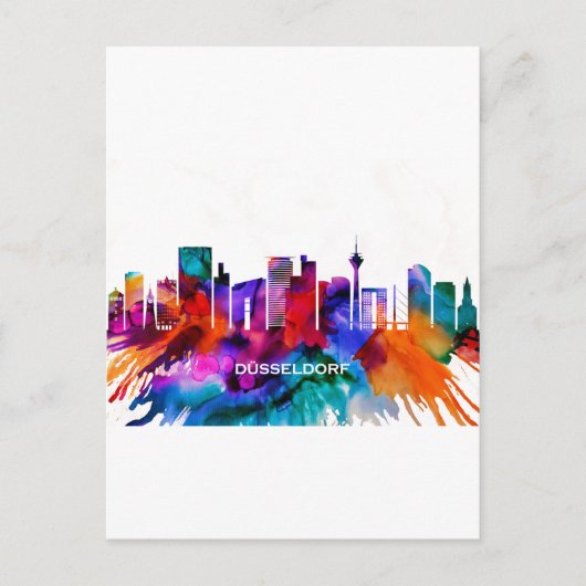 Cartes Pour Fêtes Annuelles Skyline de Dusseldorf (Devant)