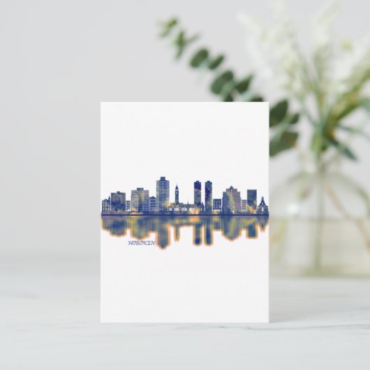 Cartes Pour Fêtes Annuelles Skyline de Hoboken (Debout devant)