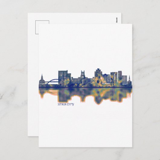 Cartes Pour Fêtes Annuelles Skyline de Iowa (Devant / Derrière)