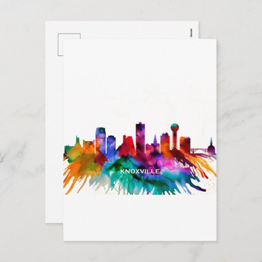Cartes Pour Fêtes Annuelles Skyline de Knoxville (Devant / Derrière)