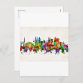 Cartes Pour Fêtes Annuelles Skyline Espagne de Barcelone (Devant / Derrière)