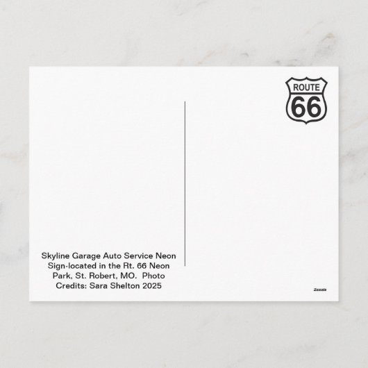 Cartes Pour Fêtes Annuelles Skyline Garage Auto Service Connexion néon (Dos)