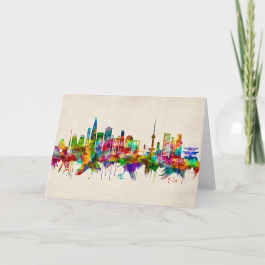 Cartes Pour Fêtes Annuelles Skyline Séoul Corée du Sud (Devant)