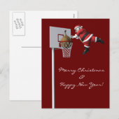 Cartes Pour Fêtes Annuelles Slam Dunk Santa Claus (Devant / Derrière)