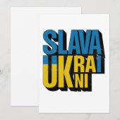 Cartes Pour Fêtes Annuelles Slava Ukraini Graphisme, La Fierté Ukrainienne Des (Devant / Derrière)
