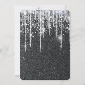 Cartes Pour Fêtes Annuelles Sleek Minimalist Black Silver Sparkle Christmas (Dos)