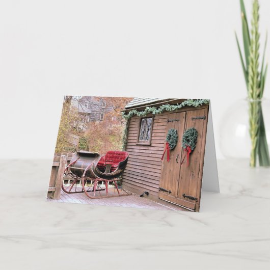 Cartes Pour Fêtes Annuelles Sleigh antique (Devant)