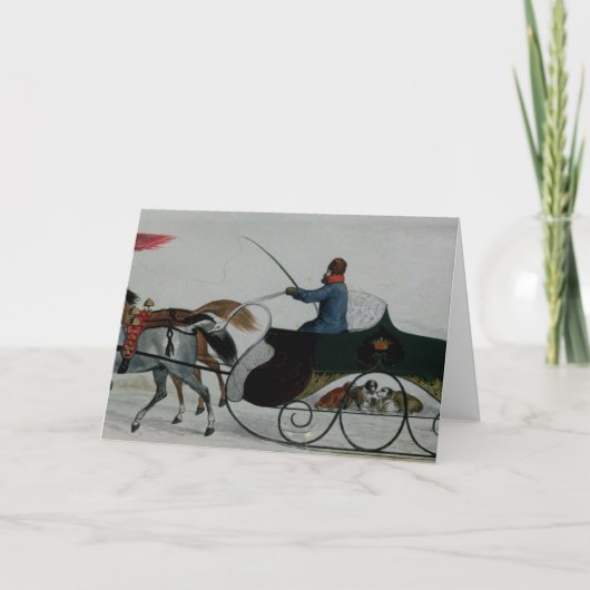 Cartes Pour Fêtes Annuelles Sleigh hippomobile (Devant)