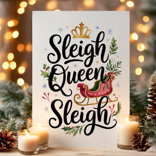 Cartes Pour Fêtes Annuelles Sleigh Queen Sleigh Drôle Noël