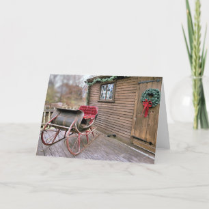 Cartes Pour Fêtes Annuelles Sleigh vintage