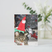 Cartes Pour Fêtes Annuelles Slim Kitty Elf & Tinsel Tree (Debout devant)